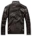 Chouyatou Men's Vintage Stand Collar Pu Leather Jacket (Small, WZQM111-Coffee)