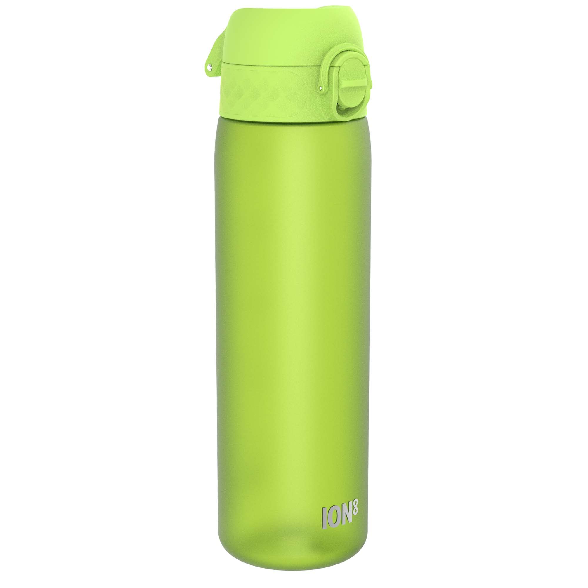Ion8 Water Bottle, 500 ml/18 oz, Leak Proof, Easy to Open, Secure Lock, Dishwasher Safe, BPA Free, Hygienic Flip Cover, Carry Handle, Fits Cup Holders, Easy Clean, Carbon Neutral, Green — image 1