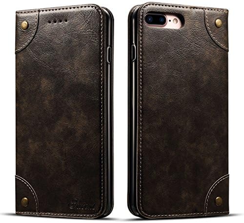 Wallet Phone Case Flip Protective Card Holder Cover Kickstand Folio Cover for iphone8 Plus case black