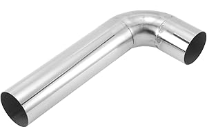 Motoforti 2.5" OD 90 Degree Mandrel Bend Elbow 2.5 Anch Exhaust Tube Piping 11.8 Inch Length Surface Polishing l Extended Pip