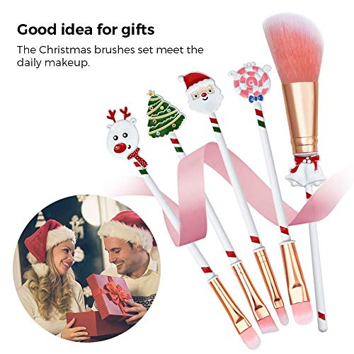 EDA LUXURY BEAUTY SPECIAL SANTA CHRISTMAS HOLIDAY PINK Professional Makeup Brush Set Big Angled Contour Brush Blush Bronzer Foundation Eye Shadow Brow Brush Best Super Cute Perfect Women Xmas Gift Bundle Vegan 5 EDA LUXURY BEAUTY SPECIAL SANTA CHRISTMAS HOLIDAY PINK Professional Makeup Brush Set Big Angled Contour Brush Blush Bronzer Foundation Eye Shadow Brow Brush Best Super Cute Perfect Women Xmas Gift Bundle Vegan
