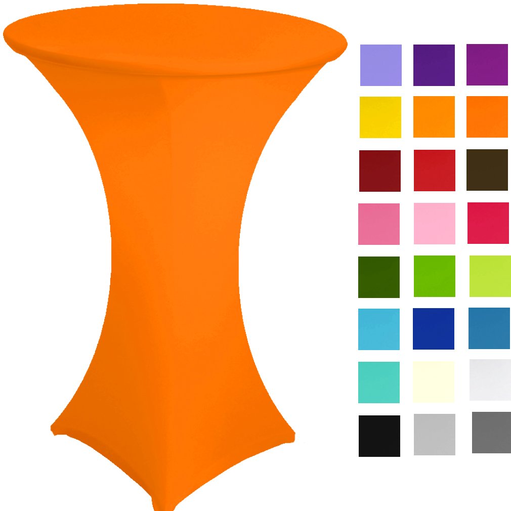 Spandex Poseur Table stretch Cover Cocktail Tablecloth Ø 60 cm 4 legs (orangefluo) — image 1