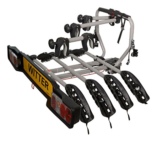 Witter Towbars ZX204 Bicyle Bolt on towball Mounted Carrier for 4 Bikes Maximum Load of 60kg Lightboard for 7pin and 13pin sockets