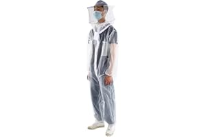 Mosquito Suits For Adult A Beekeeping Protection, Bee Proof Top and Pants, One-piece Hooded Protective Suit, Transparent