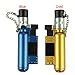Mikey Store Jet Torch Windproof Cigarette Lighter AM-136 - Windproof Refillable Butane Gas (Gold)