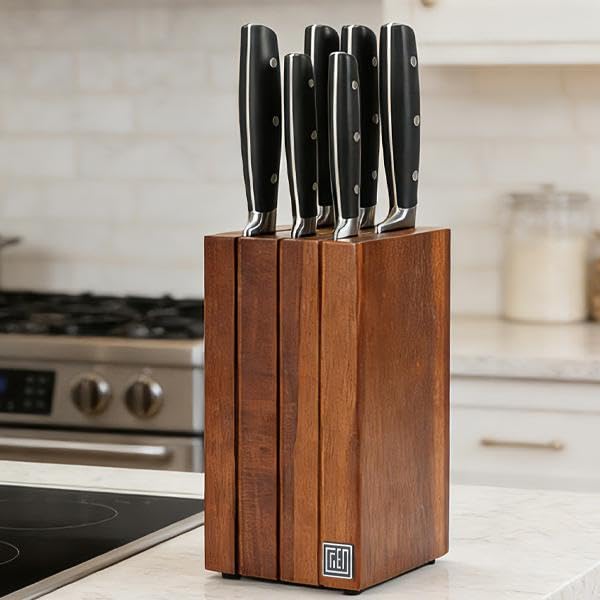 ZUNMARK Knife Set, 7pcs Knife Set for Kitchen, Stainless Steel Ultra Sharp Kitchen Knives, Space-Saving for Home & Professional Use