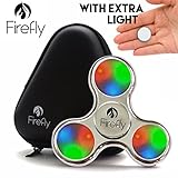 Helium K Firefly Lighted LED Fidget Spinner - with Custom Protective Carry Case Prime Light Up Spinning Fidget Toys for Kids & Adults - Relax from Stress & Anxiety