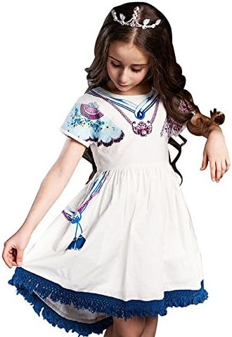Chndkny Girls Dress Flower Garden Print Elegant Clothing (16（15-16year）, 71856)