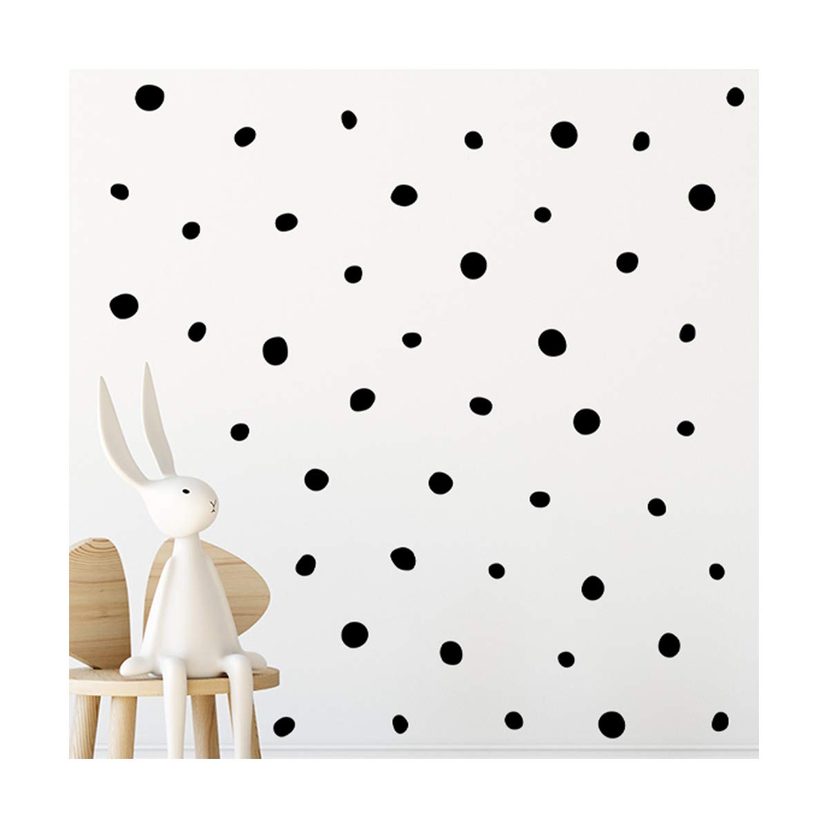 StickerDeen | Doodle Dots Pattern Mural Style Shape Decoration Removable Nursery Wall Art, Window, Furniture Vinyl Decal Stickers Gift | (Pack of 216) (Black)