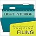 Pendaflex Reinforced Hanging File Folders, Letter Size, Teal, 1/5 Cut, 25/BX (4152 1/5 TEA)