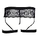 iiniim Men's Lingerie Lace G-String Bikini Thong Underwear with Garter (M, Black)