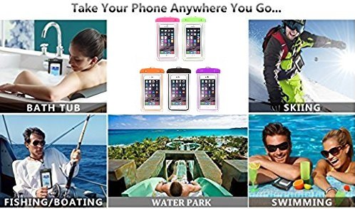 Universal Waterproof Bag Neck Strap, Luminous Neck strap Case Cover Holder For iPhone 6 6S 7 Plus iPhone 8 8 Plus Galaxy S7 S7 Edge Note 3 4 5 and Other Mobile Phones (Pink) - Thumbnail 4