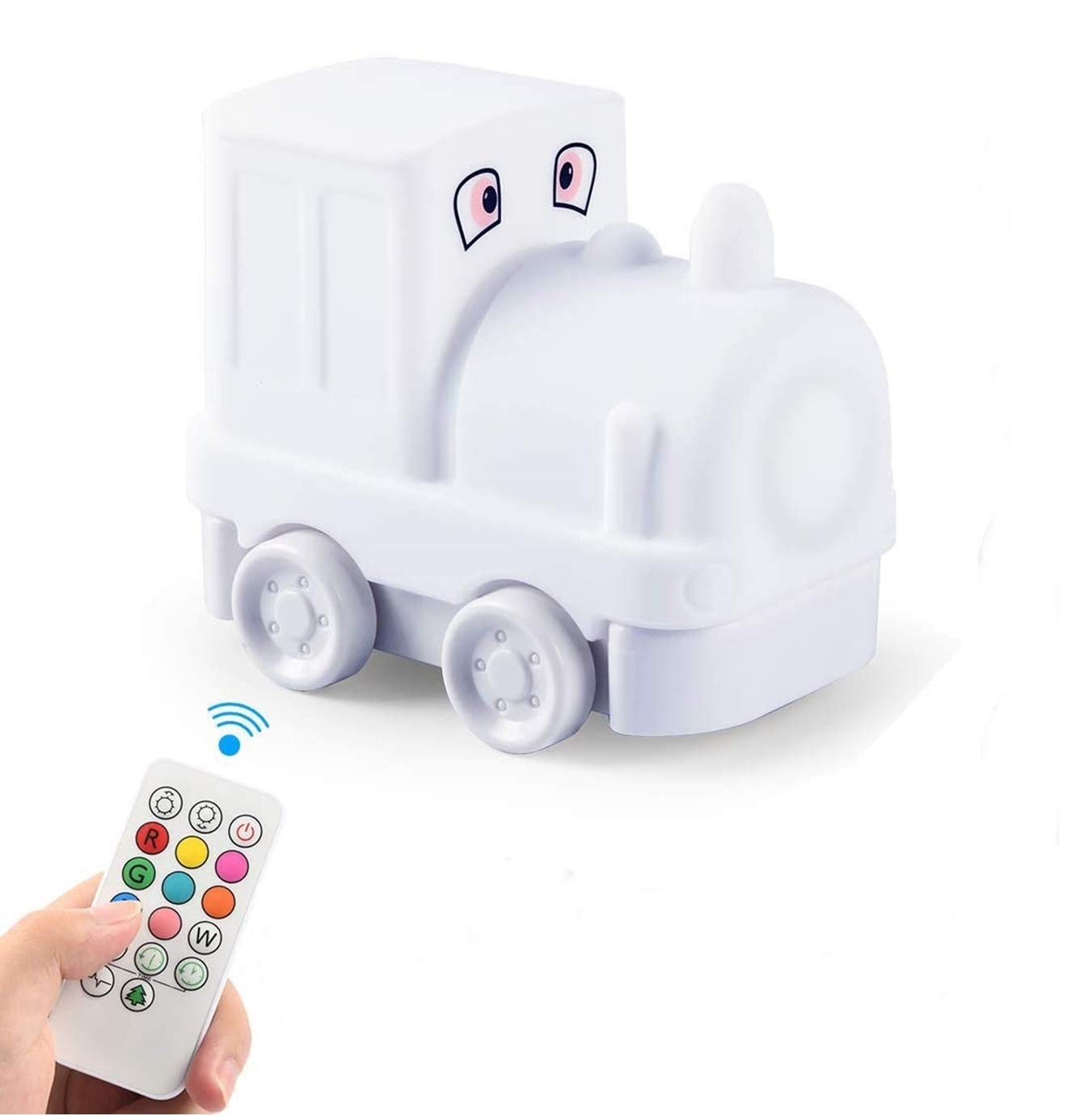 Tianhaixing Night Light Kids with Cute Train Design Children's Room LED Bedside Lamp with Changeable RGB Colors Rechargeable Night Light Compatible with Touch Control & Remote Control - Train โ image 1