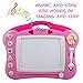 Magnetic Drawing Board for Kids - 4 Color Zone Erasable Magna Doodle Pad for Educational Sketching with Lights and Sounds - Great Gift for Boys and Girls 3+ - Pink and White