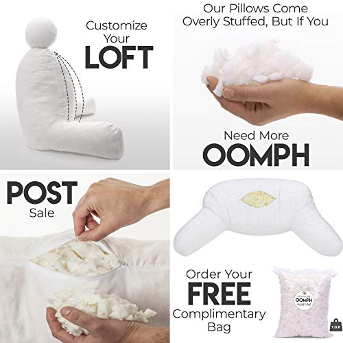 Husband Pillow XXL White Backrest with Arms Adult Reading Pillow