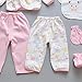 18pcs Unisex Newborn Baby Boy Girl Clothes Sets, 0-6 Months Infant Outfits, Essentials Accessories (Pink)