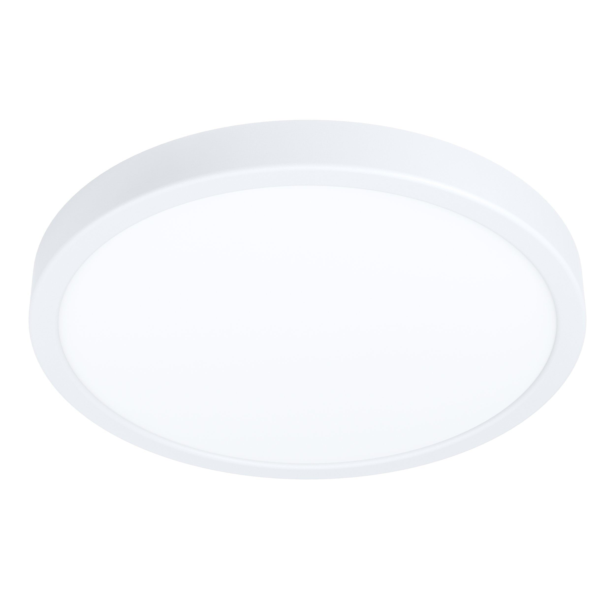 Eglo LED Flush Ceiling Light Fueva 5, Ø 11 in, Round Bathroom Lighting Made of White Metal and Plastic, Warm White lamp, IP44