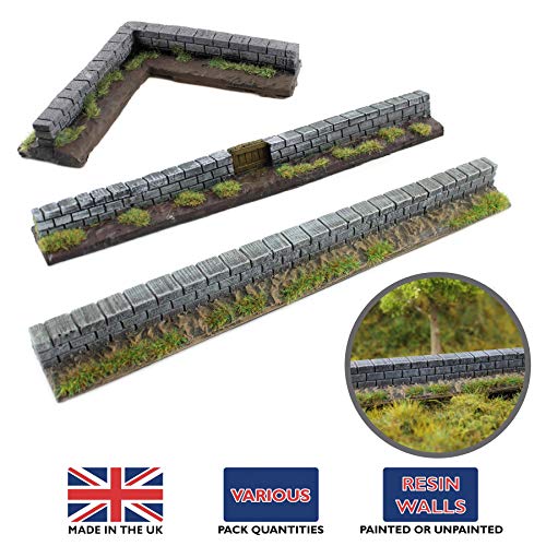 War World Gaming | Garten-Mauer | Unbemalt x 15 | 20-28 mm Tabletop Gelände Modellbau Landschaftsbau Modellbahn – Bild 3