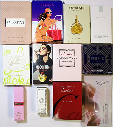 Designer Fragrance Samples For Women - Lot Of 12 Mixed Vials Travel Size