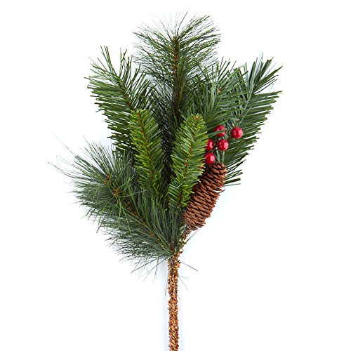 Factory Direct Craft Set of 2 Artificial Mixed Pine, Pinecone, and Red Berries Spray