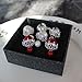 MISASHA Fashion Jewelry Black Faux Imitation Pearl Double Ball Earrings