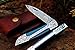 DKC Knives (14 5/18) DKC-37-BLH Victorian Damascus Folding Pocket Knife Blue Bone 7.75