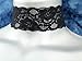 Twilight's Fancy Wide Floral Black Stretchy Elastic Lace Choker Necklace -- Size Small