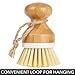 mDesign Bamboo Household Cleaning Sink Wet Scrubber Brushes, Stiff Bristles, for Kitchen, Bathroom, Laundry - Combo Includes Mini Palm, Long Handled Dish, Utility Brush - Set of 3 - White/Natural Wood