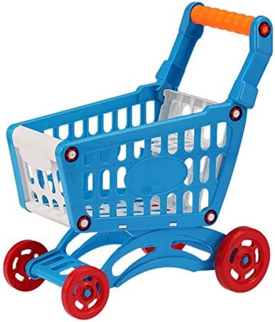 Wyi Children Shopping Cart Toy,Kids Simulation Shopping Cart Grocery Trolley Toy Toddlers Pretend Supermarket Shopping Cart Stroller Family Fruit Vegetable Food Play Toys Set for Kids Boys Girls
