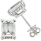 Bo.Dream Cubic Zirconia CZ Stud Earrings for Women 925 Sterling Silver