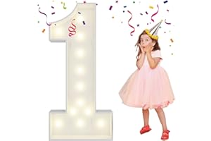 MERRY MOSAICS 4FT Marquee Light Up Numbers Letters, Mosaic Numbers for Balloons, Giant Marquee Numbers, Mosaic Balloon Number 1 for 1st Birthday Decorations, Anniversary Decorations, Wedding Party Decor