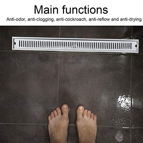 Pissente Bodenablauf, Duschablauf Abflussrinne aus 304 Edelstahl für Küche Badezimmer Kellern, 60 x 10 x 7 cm(100cm) – Bild 5