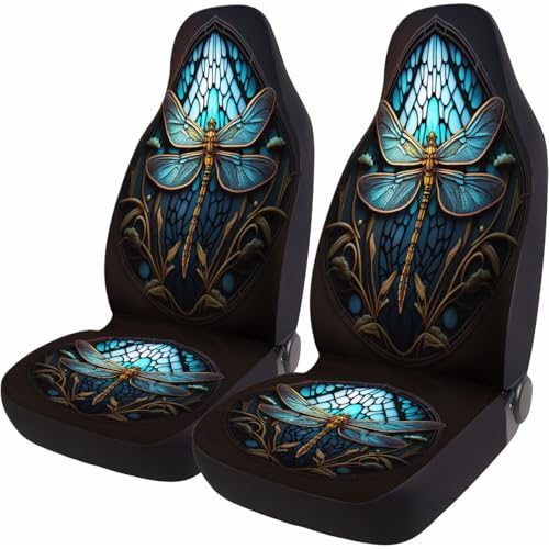 GENANY Dragonfly 2 Front Car Seat Covers for Car Truck Sedan SUV, Durable Automotive Seat Covers, Breathable Bucket Seat Covers, Protective Interior Accessory