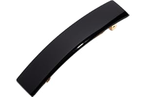Black Hair Barrette for Thin Hair, Classic Rectangle French Barrette for Women, Lightweight and Comfortable, Strong Hold | France Luxe