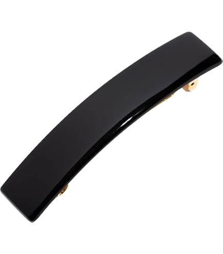 Narrow Rectangle Volume Barrette Cellulose Acetate Black for Thick Hair Amazon.com : France Luxe Narrow Rectangle Volume Barrette  main image 3