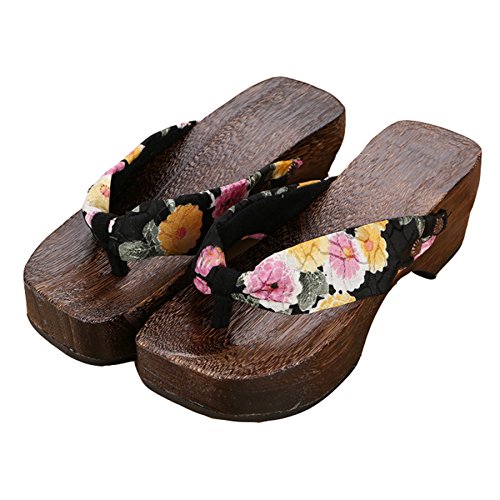 Ez-sofei women s japanese high heel wooden shoes getas …