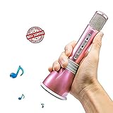 Tagital Wireless Bluetooth Karaoke Microphone, with Built in Speaker– Handheld, Portable KTV Player for Singing Anytime Anywhere for iPhone, Android Phones and Tablet (Pink)