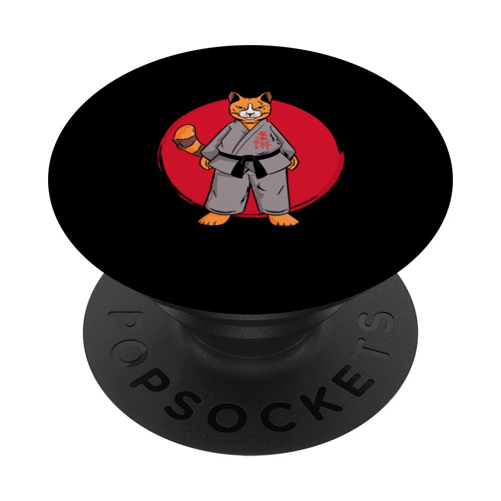 Jiu Jitsu Cat Martial Arts Judo Kitten Dojo Japan PopSockets Swappable PopGrip