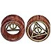 Deathly Hallows Organic Wood Flesh Tunnels Double Flared Ear Stretcher Saddle Plugs Gauge 12mm 1/2