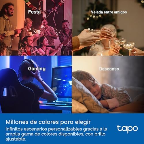 Lâmpada WiFi, lâmpada LED multicolorida E14 2500K-6500K, regulável 40W 470Lm, funciona com Alexa, controlo por voz, poupança de energia, L430C.