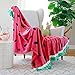 AVAFORT Velvet Plush Home Fleece Throw Blanket for Couch Sofa Bed, Warm Elegant Fuzzy Flannel Blanket for Kid Baby Adults or Pet, Lightweight Soft Cozy Warm Luxury Microfiber Blankets (Watermelon)