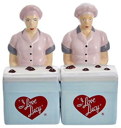 Kurt Adler I Love Lucy Chocolate Ceramic Salt & Pepper 2-Piece Set
