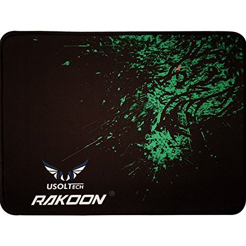 Usoltech RAKOON Gaming Mouse Pad, Stitched Edges Non-Slip Rubber Pads (S)