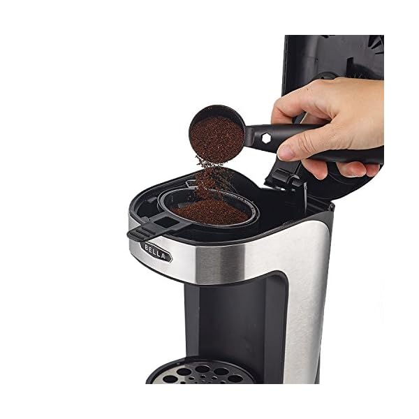 BELLA One Scoop One Cup Coffee Maker, Brew in Minutes, Dishwater Safe