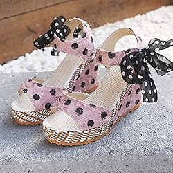 ZBYY Womens Wedge Sandals Open Toe Tie Lace Up