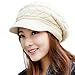 Lanzom® Women Lady Wool Snow Ski Caps Winter Warm Knit Hat with Visor