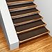House, Home and More Set of 15 Skid-Resistant Carpet Stair Treads - Chocolate Brown - 9 Inches X 36 Inches