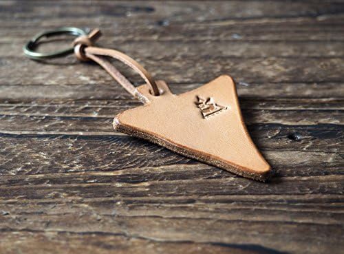 Handmade Leather Triangle Keychain - key fob handmade, keyring, leather tag, key holder, cutting board, cheese board, Minimal, Minimalist #Natural Nude