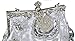 MG Collection Ginny Seed Beaded Rose Evening Purse Clutch Bag, Silver, One Size