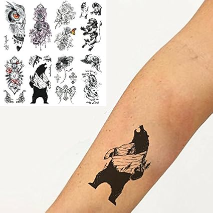 Oottati 8 Feuilles Tatouage Temporaire 3d Cheville Main